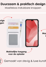 NoXx Hoes Geschikt voor Samsung A16 Hoesje Book Case Hoes Flip Cover Wallet Bookcase Met 2x Screenprotector - Wit