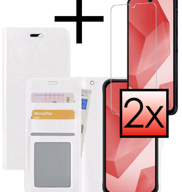 NoXx NoXx Samsung Galaxy A16 Hoesje Bookcase Met 2x Screenprotector - Wit