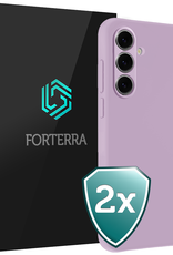 Forterra Hoesje Geschikt voor Samsung S24 FE Case Siliconen Hoes - Hoes Geschikt voor Samsung Galaxy S24 FE Hoesje Back Cover - Lila - 2 PACK