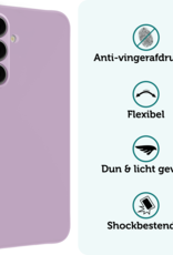 Forterra Hoesje Geschikt voor Samsung S24 FE Case Siliconen Hoes - Hoes Geschikt voor Samsung Galaxy S24 FE Hoesje Back Cover - Lila - 2 PACK