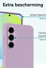 Forterra Hoesje Geschikt voor Samsung S24 FE Case Siliconen Hoes - Hoes Geschikt voor Samsung Galaxy S24 FE Hoesje Back Cover - Lila - 2 PACK