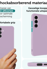 Forterra Hoesje Geschikt voor Samsung S24 FE Case Siliconen Hoes - Hoes Geschikt voor Samsung Galaxy S24 FE Hoesje Back Cover - Lila - 2 PACK