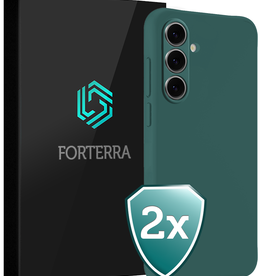 Forterra Forterra Samsung Galaxy S24 FE Hoesje Siliconen - Donkergroen - 2 PACK