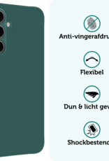 Forterra Hoesje Geschikt voor Samsung S24 FE Case Siliconen Hoes - Hoes Geschikt voor Samsung Galaxy S24 FE Hoesje Back Cover - Donkergroen - 2 PACK