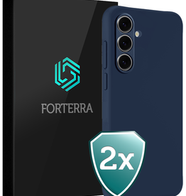 Forterra Forterra Samsung Galaxy S24 FE Hoesje Siliconen - Donkerblauw - 2 PACK