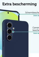 Forterra Hoesje Geschikt voor Samsung S24 FE Case Siliconen Hoes - Hoes Geschikt voor Samsung Galaxy S24 FE Hoesje Back Cover - Donkerblauw - 2 PACK