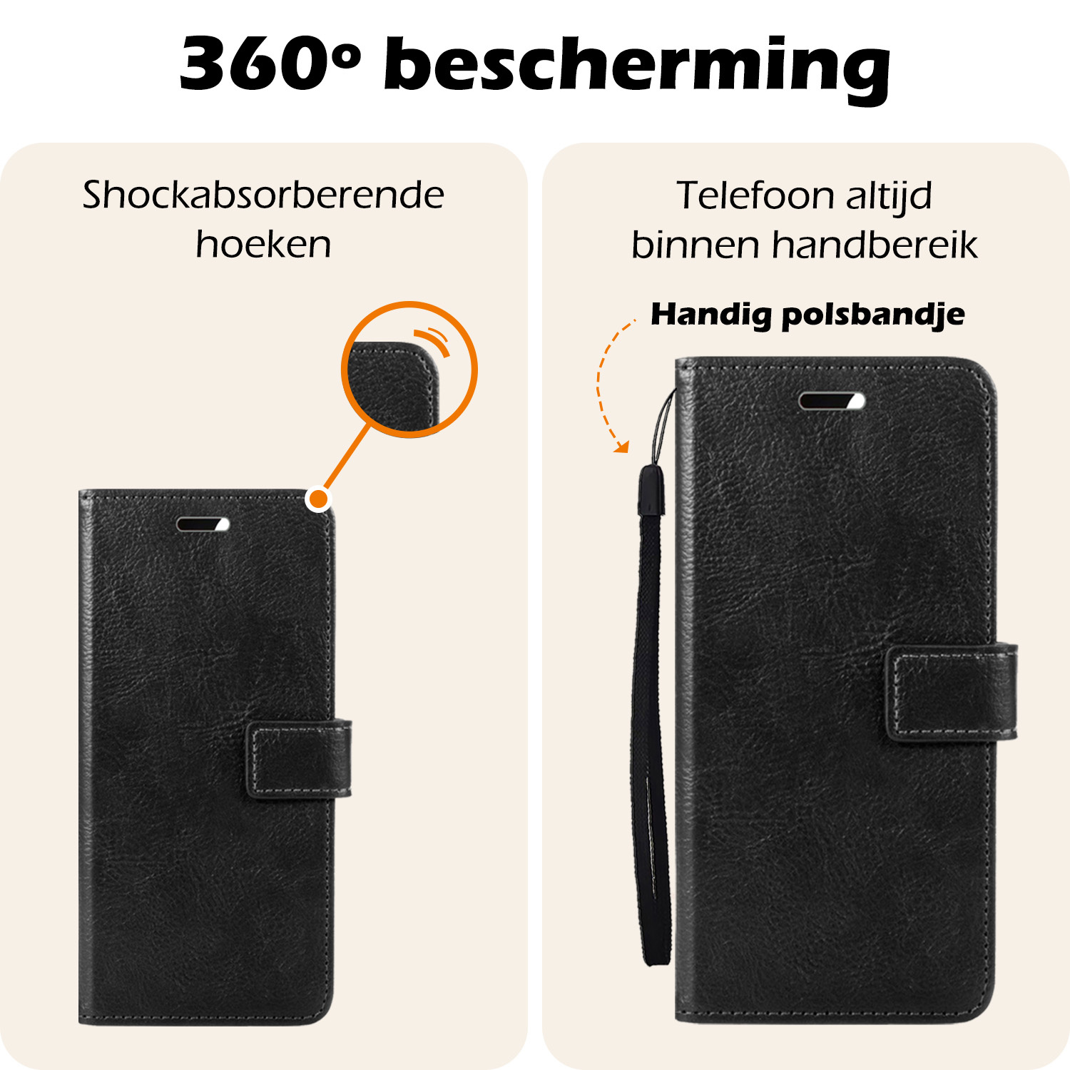 Nomfy Hoesje Geschikt voor Google Pixel 9 Hoesje Book Case Hoes Portemonnee Cover Walletcase Met Screenprotector - Hoes Geschikt voor Google Pixel 9 Hoes Bookcase Hoesje - Zwart