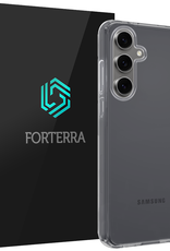 Forterra Hoesje Geschikt voor Samsung S24 FE Case Siliconen Hoes - Hoes Geschikt voor Samsung Galaxy S24 FE Hoesje Back Cover - Transparant