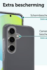 Forterra Hoesje Geschikt voor Samsung S24 FE Case Siliconen Hoes - Hoes Geschikt voor Samsung Galaxy S24 FE Hoesje Back Cover - Transparant