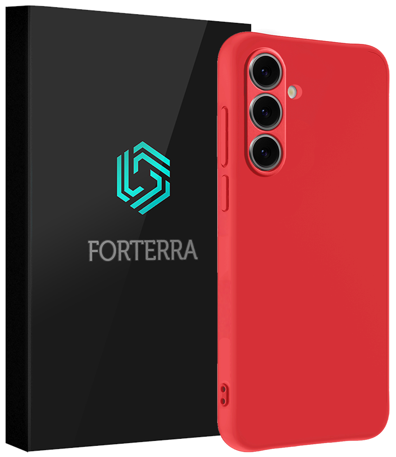 Forterra Hoesje Geschikt voor Samsung S24 FE Case Siliconen Hoes - Hoes Geschikt voor Samsung Galaxy S24 FE Hoesje Back Cover - Rood