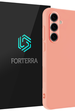 Forterra Hoesje Geschikt voor Samsung S24 FE Case Siliconen Hoes - Hoes Geschikt voor Samsung Galaxy S24 FE Hoesje Back Cover - Perzik