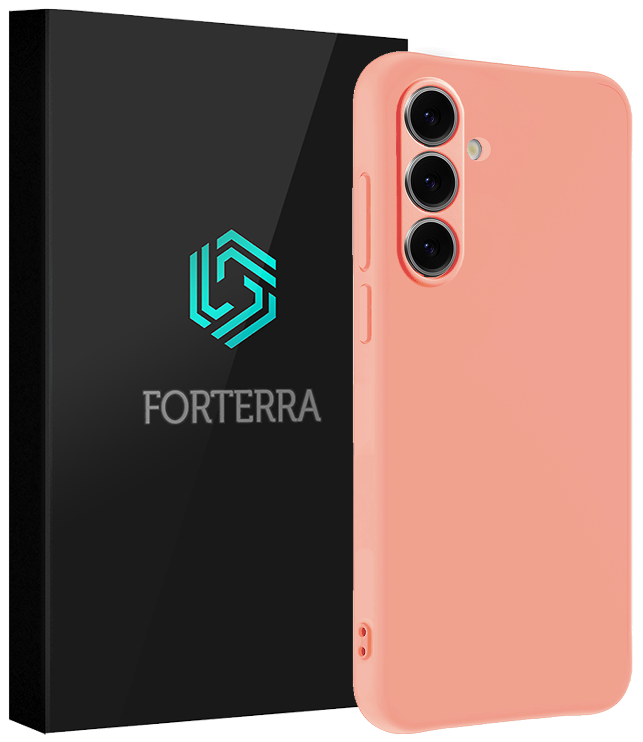 Forterra Hoesje Geschikt voor Samsung S24 FE Case Siliconen Hoes - Hoes Geschikt voor Samsung Galaxy S24 FE Hoesje Back Cover - Perzik