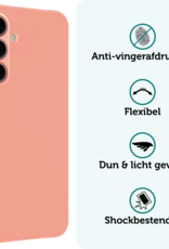 Forterra Hoesje Geschikt voor Samsung S24 FE Case Siliconen Hoes - Hoes Geschikt voor Samsung Galaxy S24 FE Hoesje Back Cover - Perzik