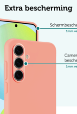 Forterra Hoesje Geschikt voor Samsung S24 FE Case Siliconen Hoes - Hoes Geschikt voor Samsung Galaxy S24 FE Hoesje Back Cover - Perzik