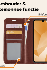 Nomfy Hoesje Geschikt voor Samsung A16 Hoes Bookcase Flipcase Book Cover - Hoes Geschikt voor Samsung Galaxy A16 Hoesje Book Case - Bruin