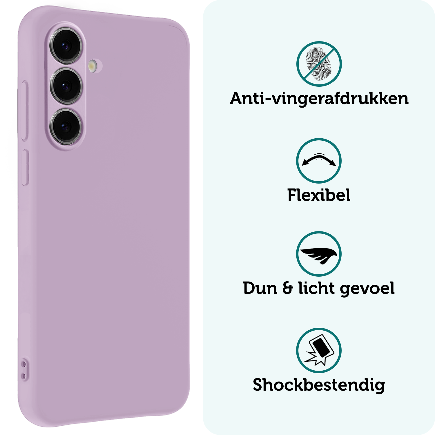 Forterra Hoesje Geschikt voor Samsung S24 FE Case Siliconen Hoes - Hoes Geschikt voor Samsung Galaxy S24 FE Hoesje Back Cover - Lila