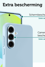 Forterra Hoesje Geschikt voor Samsung S24 FE Case Siliconen Hoes - Hoes Geschikt voor Samsung Galaxy S24 FE Hoesje Back Cover - Lichtblauw