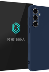 Forterra Hoesje Geschikt voor Samsung S24 FE Case Siliconen Hoes - Hoes Geschikt voor Samsung Galaxy S24 FE Hoesje Back Cover - Donkerblauw
