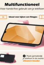 Nomfy Hoesje Geschikt voor Samsung A16 Hoes Bookcase Flipcase Book Cover - Hoes Geschikt voor Samsung Galaxy A16 Hoesje Book Case - Lichtroze