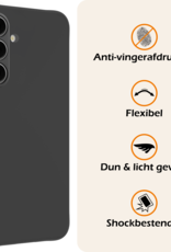 Nomfy Hoesje Geschikt voor Samsung S24 FE Hoesje Siliconen Cover Case - Hoes Geschikt voor Samsung Galaxy S24 FE Hoes Back Case - Zwart