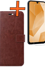 Nomfy Hoesje Geschikt voor Samsung A16 Hoes Bookcase Flipcase Book Cover Met Screenprotector - Hoes Geschikt voor Samsung Galaxy A16 Hoesje Book Case - Bruin