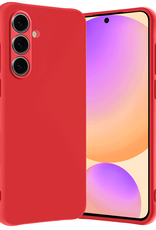 Nomfy Hoesje Geschikt voor Samsung S24 FE Hoesje Siliconen Cover Case - Hoes Geschikt voor Samsung Galaxy S24 FE Hoes Back Case - Rood