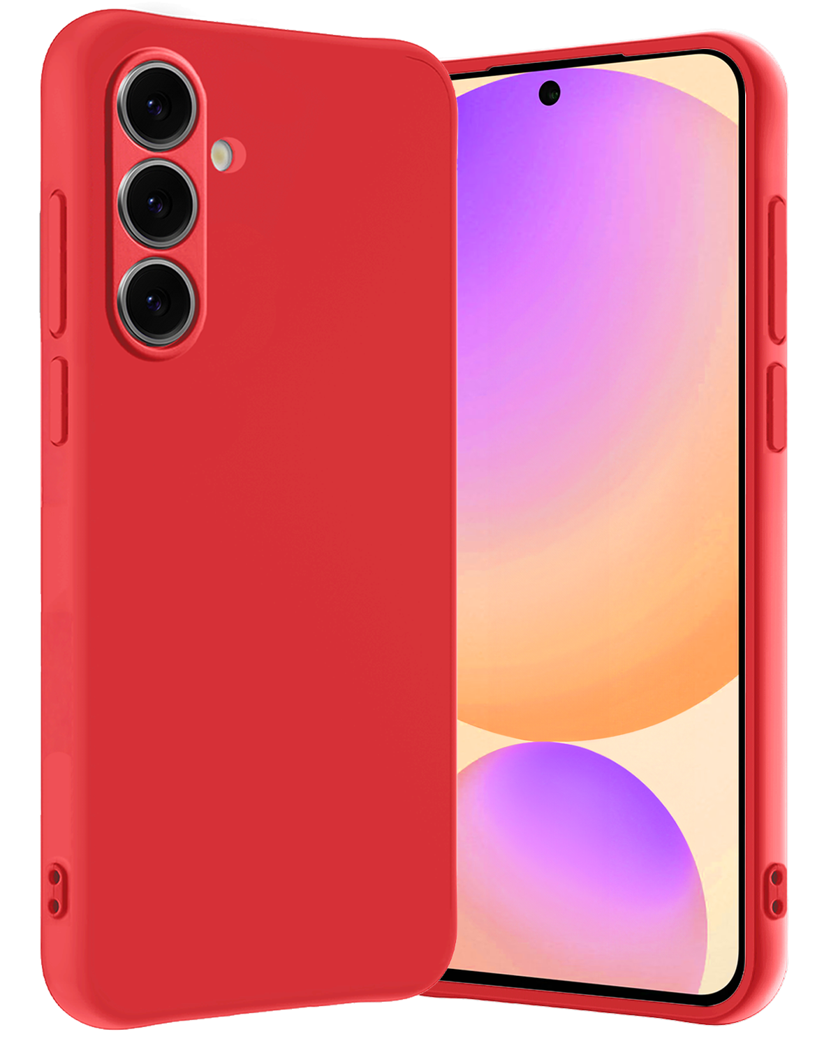 Nomfy Hoesje Geschikt voor Samsung S24 FE Hoesje Siliconen Cover Case - Hoes Geschikt voor Samsung Galaxy S24 FE Hoes Back Case - Rood