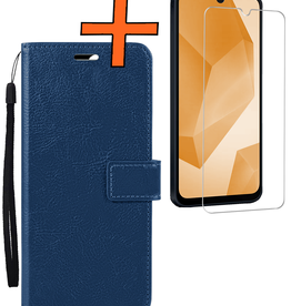 Nomfy Nomfy Samsung Galaxy A16 Hoesje Bookcase Met Screenprotector - Donkerblauw