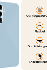 Nomfy Hoesje Geschikt voor Samsung S24 FE Hoesje Siliconen Cover Case - Hoes Geschikt voor Samsung Galaxy S24 FE Hoes Back Case - Lichtblauw