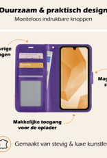Nomfy Hoesje Geschikt voor Samsung A16 Hoes Bookcase Flipcase Book Cover Met Screenprotector - Hoes Geschikt voor Samsung Galaxy A16 Hoesje Book Case - Paars