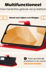 Nomfy Hoesje Geschikt voor Samsung A16 Hoes Bookcase Flipcase Book Cover Met Screenprotector - Hoes Geschikt voor Samsung Galaxy A16 Hoesje Book Case - Rood