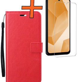 Nomfy Nomfy Samsung Galaxy A16 Hoesje Bookcase Met Screenprotector - Rood
