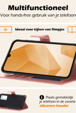 Nomfy Hoesje Geschikt voor Samsung A16 Hoes Bookcase Flipcase Book Cover Met Screenprotector - Hoes Geschikt voor Samsung Galaxy A16 Hoesje Book Case - Rosé goud