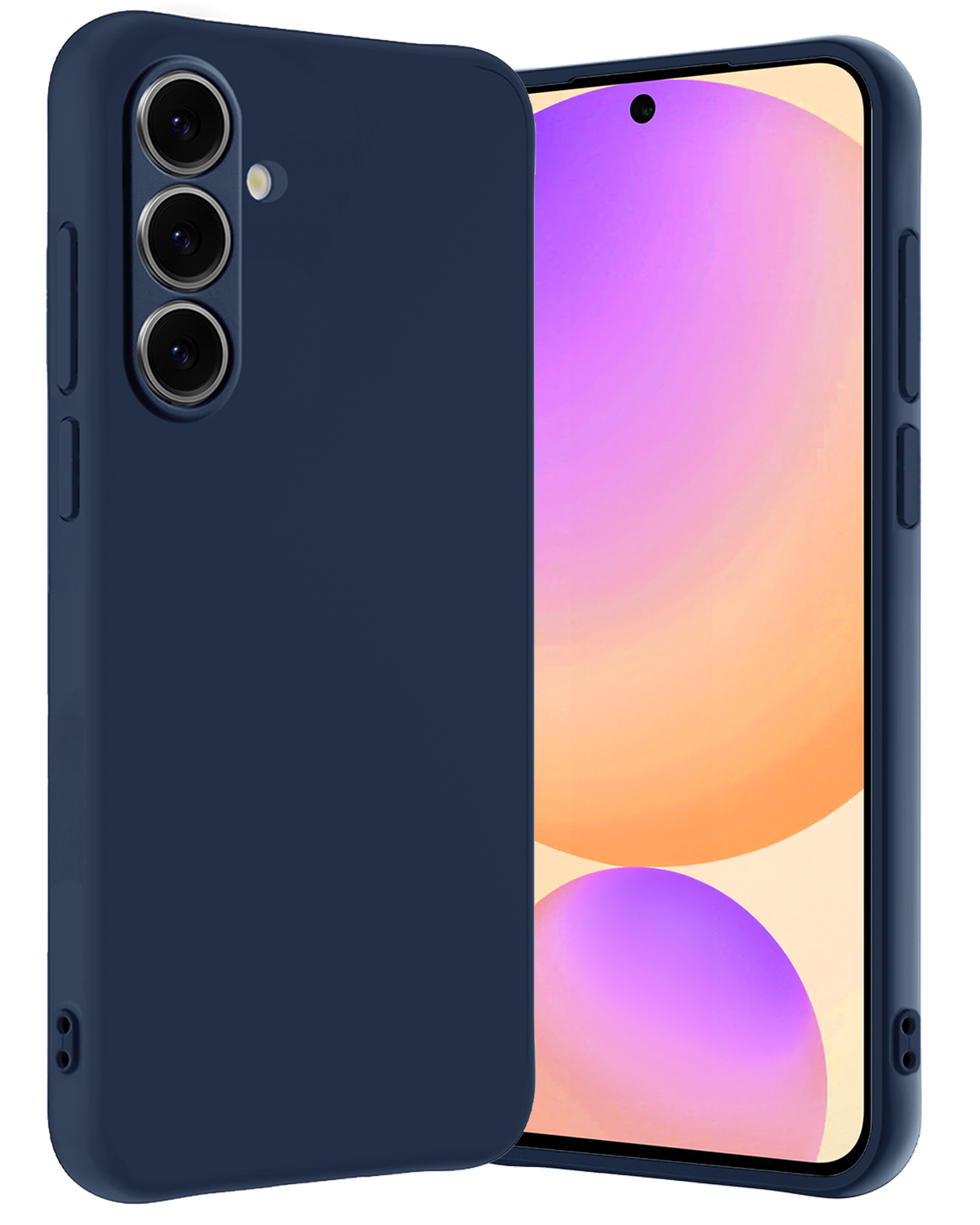 Nomfy Hoesje Geschikt voor Samsung S24 FE Hoesje Siliconen Cover Case - Hoes Geschikt voor Samsung Galaxy S24 FE Hoes Back Case - Donkerblauw