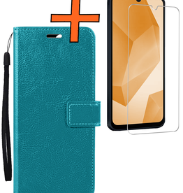 Nomfy Nomfy Samsung Galaxy A16 Hoesje Bookcase Met Screenprotector - Turquoise