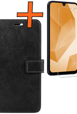Nomfy Hoesje Geschikt voor Samsung A16 Hoes Bookcase Flipcase Book Cover Met Screenprotector - Hoes Geschikt voor Samsung Galaxy A16 Hoesje Book Case - Zwart