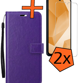 Nomfy Nomfy Samsung Galaxy A16 Hoesje Bookcase Met 2x Screenprotector - Paars