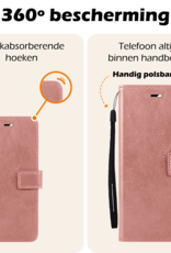 Nomfy Hoesje Geschikt voor Samsung A16 Hoes Bookcase Flipcase Book Cover Met 2x Screenprotector - Hoes Geschikt voor Samsung Galaxy A16 Hoesje Book Case - Rosé goud