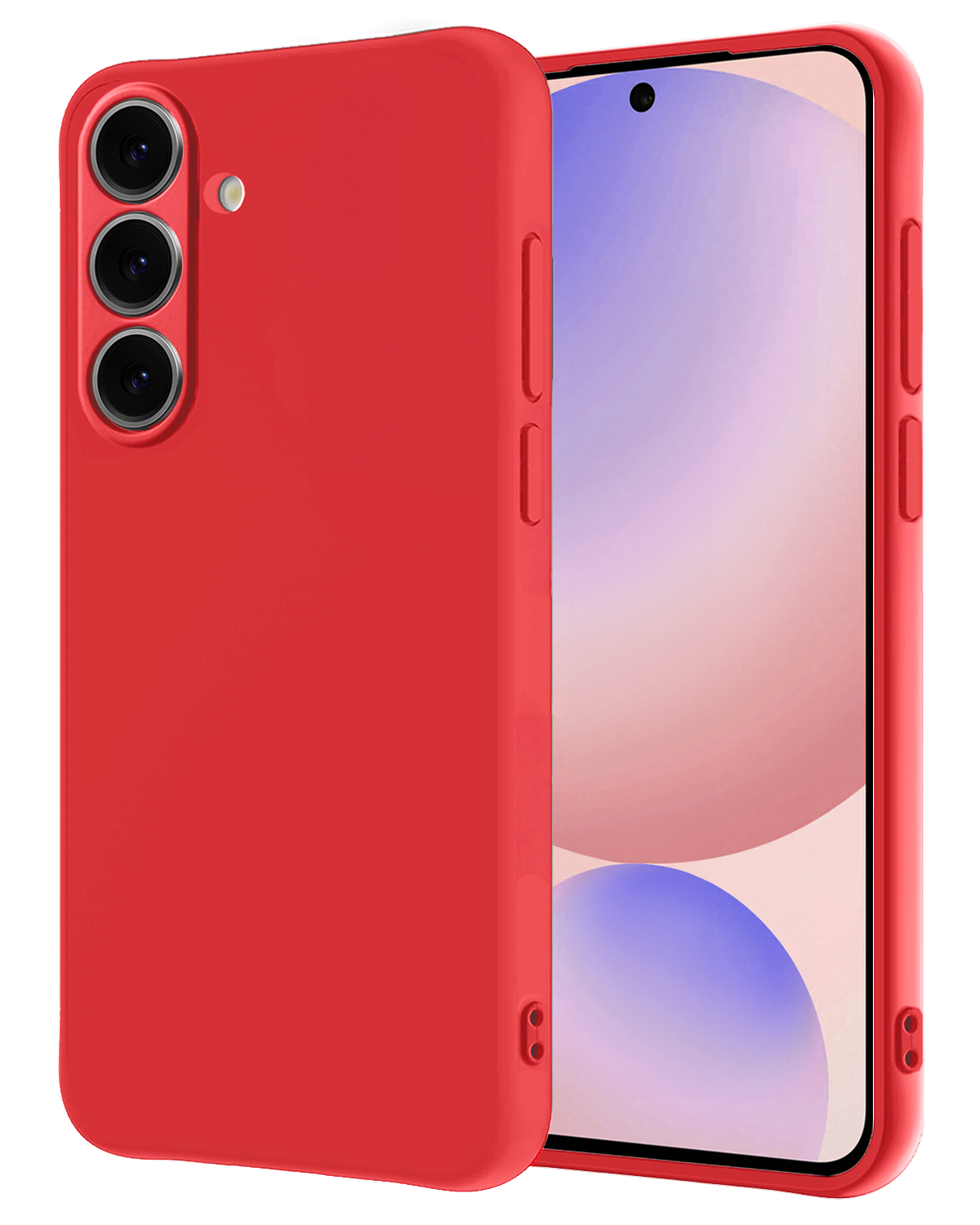 NoXx Hoes Geschikt voor Samsung S24 FE Hoesje Cover Siliconen Back Case Hoes - Rood