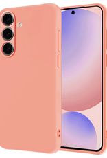 NoXx Hoes Geschikt voor Samsung S24 FE Hoesje Cover Siliconen Back Case Hoes - Perzik