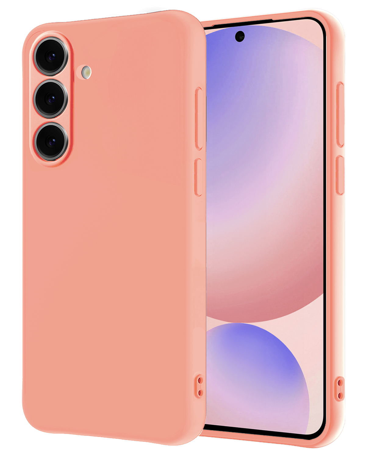 NoXx Hoes Geschikt voor Samsung S24 FE Hoesje Cover Siliconen Back Case Hoes - Perzik