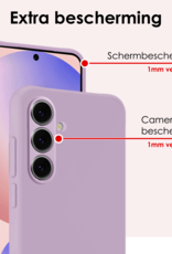 NoXx Hoes Geschikt voor Samsung S24 FE Hoesje Cover Siliconen Back Case Hoes - Lila