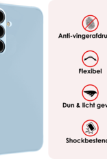 NoXx Hoes Geschikt voor Samsung S24 FE Hoesje Cover Siliconen Back Case Hoes - Lichtblauw