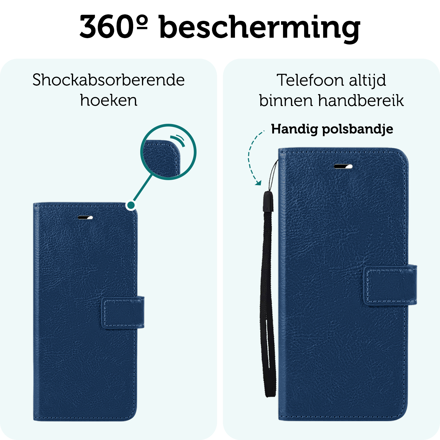 Forterra Hoesje Geschikt voor Samsung A16 Book Case Kunstleer Hoes - Hoes Geschikt voor Samsung Galaxy A16 Hoesje Bookcase Met Pasjeshouder - Donkerblauw