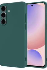 NoXx Hoes Geschikt voor Samsung S24 FE Hoesje Cover Siliconen Back Case Hoes - Donkergroen