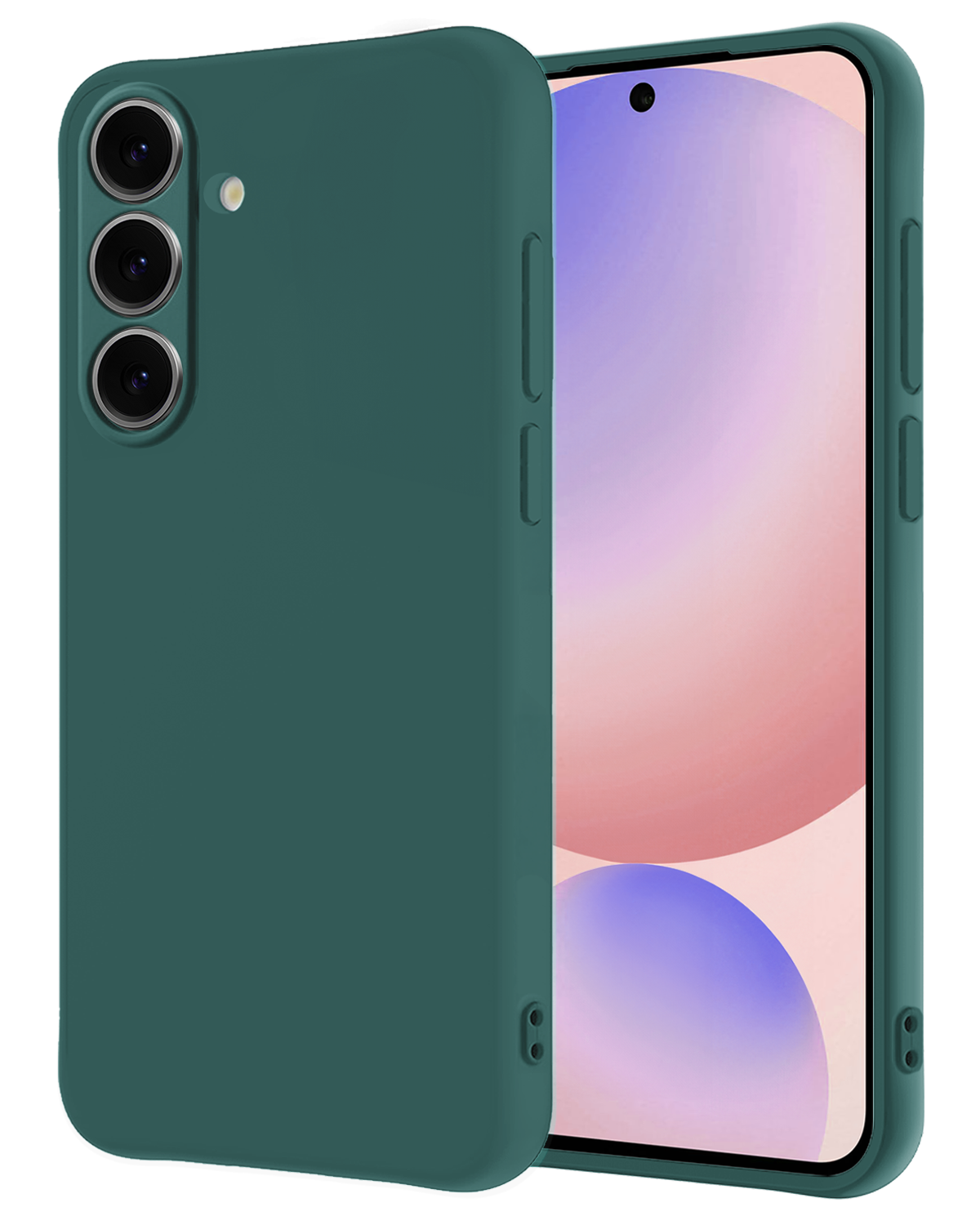 NoXx Hoes Geschikt voor Samsung S24 FE Hoesje Cover Siliconen Back Case Hoes - Donkergroen