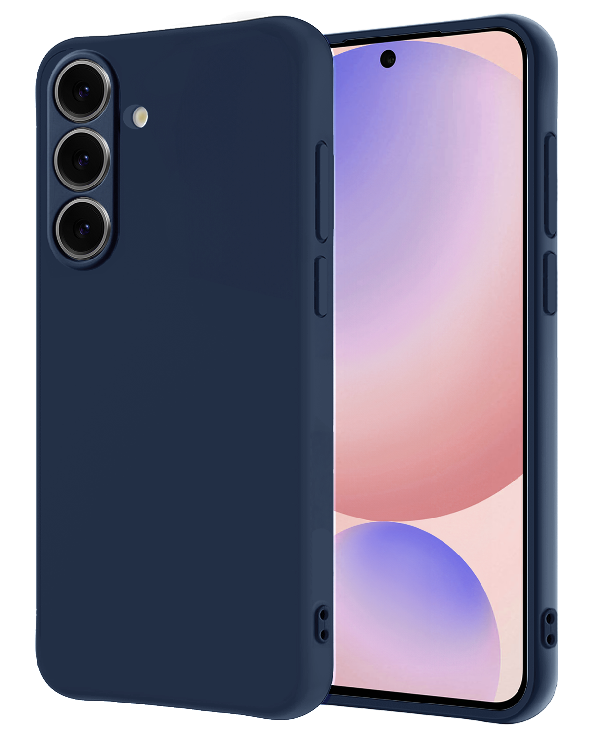 NoXx Hoes Geschikt voor Samsung S24 FE Hoesje Cover Siliconen Back Case Hoes - Donkerblauw