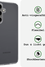 BASEY. Hoes Geschikt voor Samsung S24 FE Hoesje Siliconen Back Cover Case - Hoesje Geschikt voor Samsung Galaxy S24 FE Hoes Cover Hoesje - Transparant