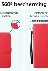 Forterra Hoesje Geschikt voor Samsung A16 Book Case Kunstleer Hoes - Hoes Geschikt voor Samsung Galaxy A16 Hoesje Bookcase Met Pasjeshouder - Rood