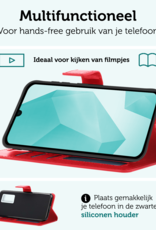 Forterra Hoesje Geschikt voor Samsung A16 Book Case Kunstleer Hoes - Hoes Geschikt voor Samsung Galaxy A16 Hoesje Bookcase Met Pasjeshouder - Rood